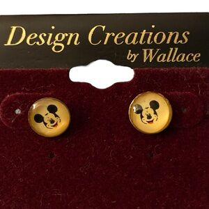 Disney Mickey Mouse Round Stud Earrings Vintage